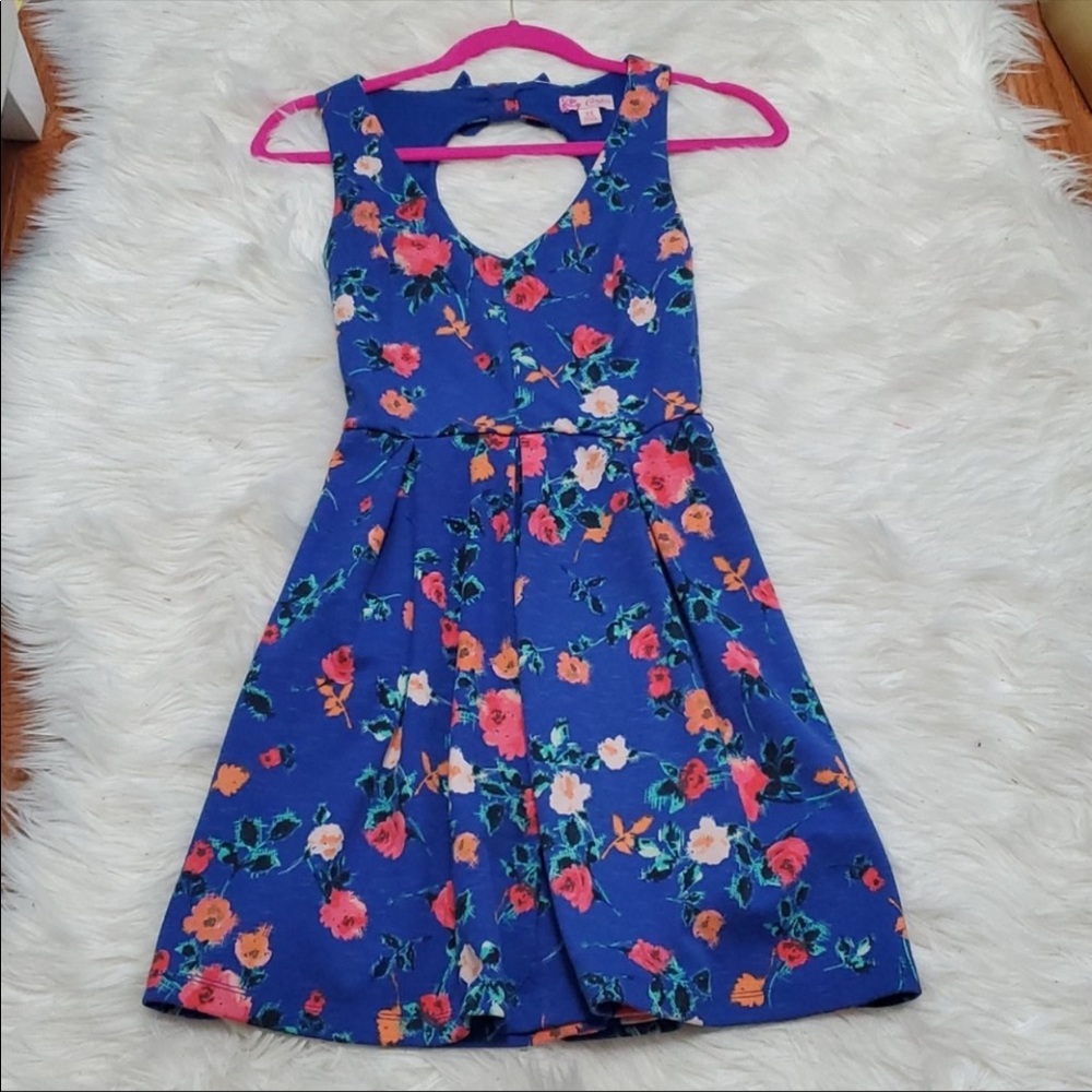 Candie’s Floral Open Back Skater Dress - Size XS